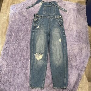 H & M - &Denim Overalls Bibs 90's Baggy Distressed Size M